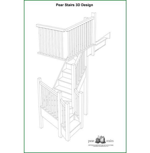 Double Winder Softwood & Redwood Staircase