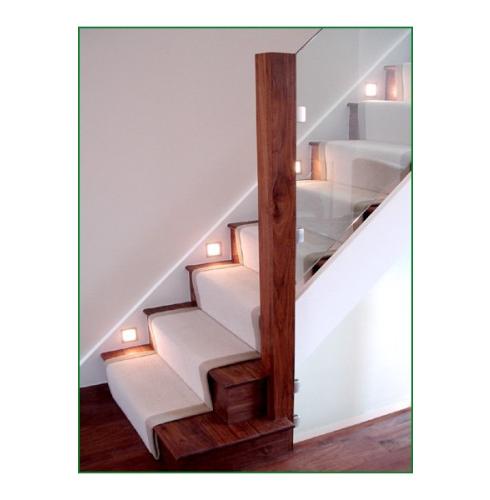 Walnut and Glass Staircase