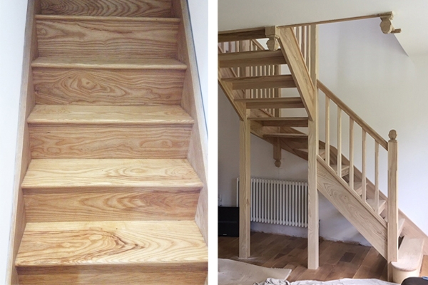 Staircases made with Ash wood 