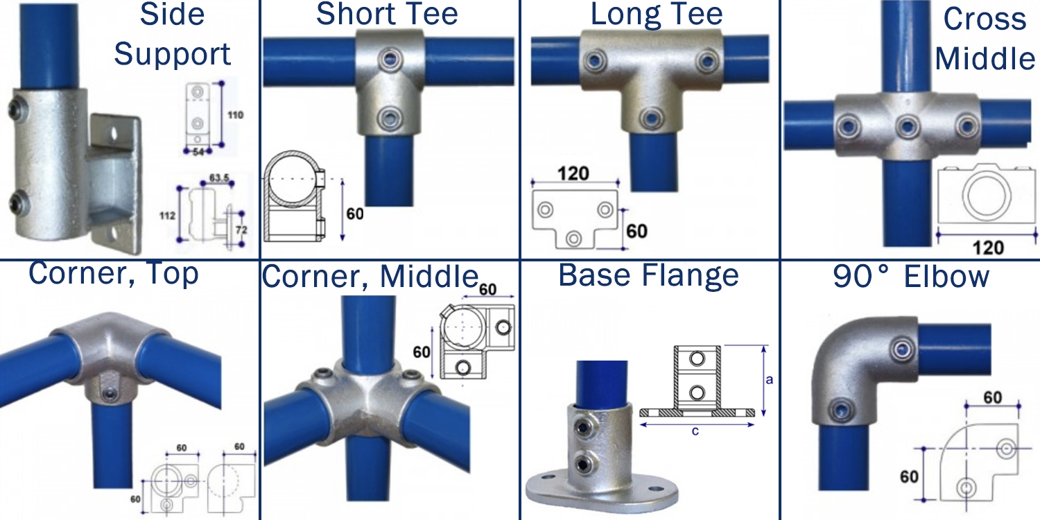 barrier handrail parts, interclamp