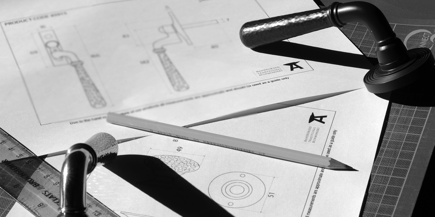 Hammered From the Anvil Ironmongery at Pear Stairs drawing hammered from the Anvil ironmongery